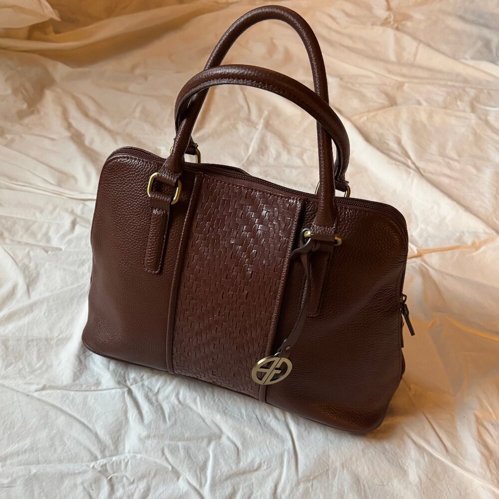 Giani Bernini Mahogany Brown Domed Leather Satchel